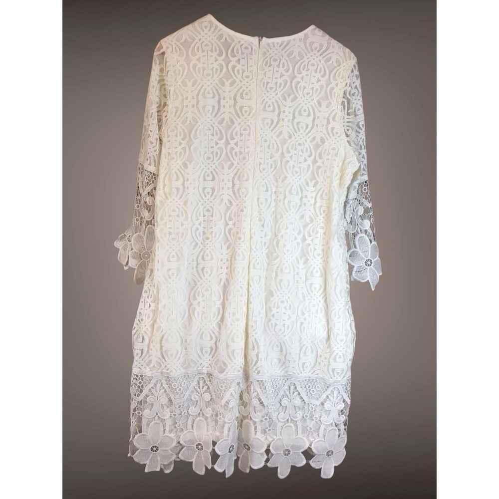 NWOT Kings Road Crochet Overlay Dress Simple Wedding Reception Shower Dress 2x - Picture 4 of 6
